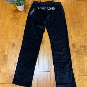 Bebe rhinestone velour pant